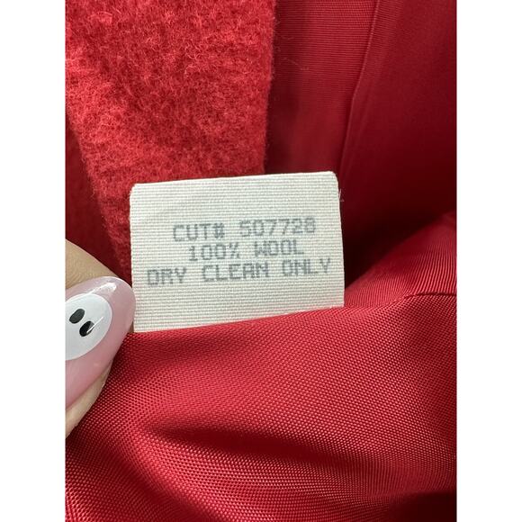 G. H. Bass & Co Womens Coat Size Small Red Wool Long Sleeve Button Up Collared - Picture 10 of 15